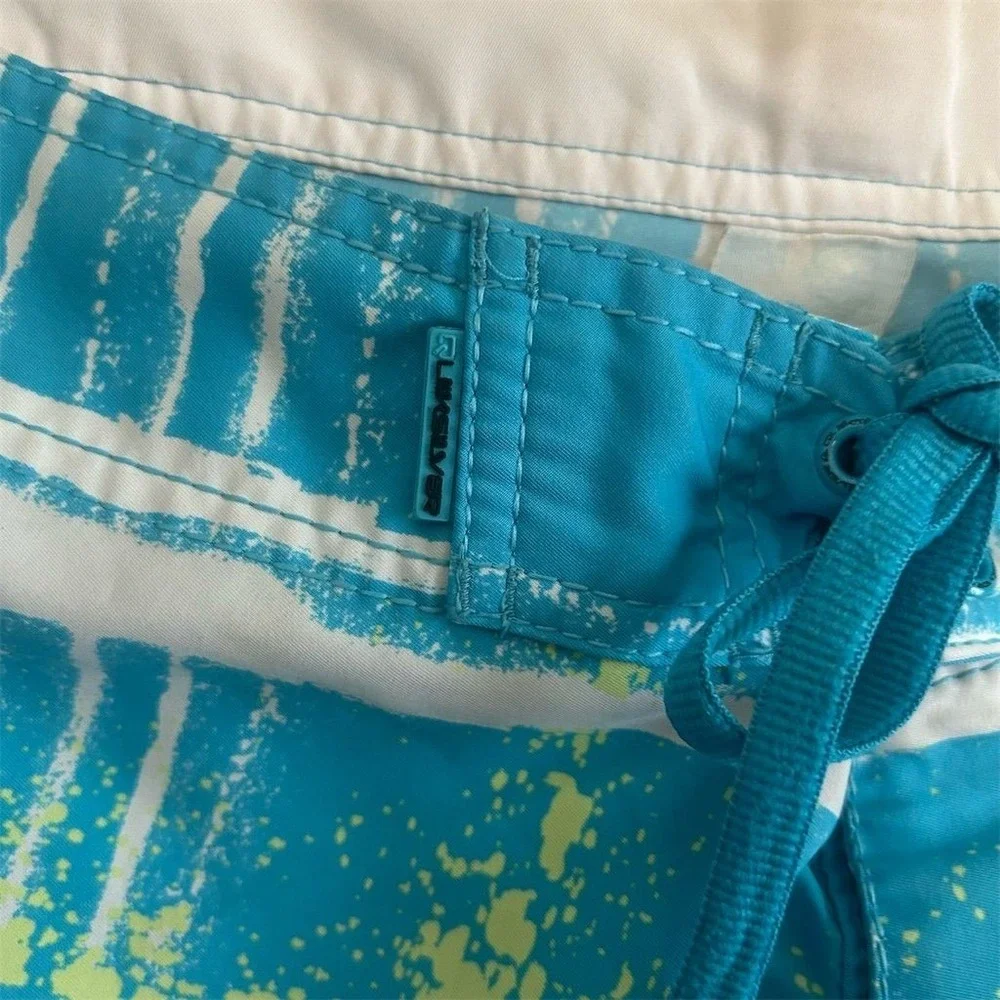 Quiksilver Shorts Men's‎ 32 Blue Plaid Board Shorts Surf Beachwear Vintage